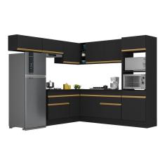 Armário de Cozinha Completa de Canto com Rodapé Veneza Multimóveis V2105