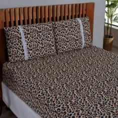 Lençol Queen Estampado Com Elástico Malha 100% Algodão Macio - Meta Ma