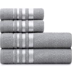 Jogo de Toalhas de Algodão 4 Peças Banho e Rosto Karsten - Emcompre, C