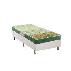 Cama Box Solteiro: Colchão Anatômico Anjos D28/ep Pantanal + Base Crc Courano White(88x188)