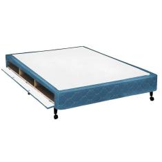 Cama Box Closet Viúva Poli Tecido Blue (128x188x27) - Castor