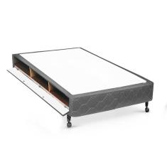 Cama Box Closet Solteiro Poli Tecido Gray (88x188x27) - Castor
