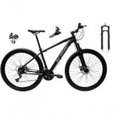 Bicicleta Aro 29 Ksw Xlt 24v Câmbio Shimano Acera K7 Garfo Trava Freio A Disco - Preto-prata Tam.19