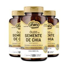 Kit 3 Óleo De Semente De Chia Unilife 120 Cápsulas
