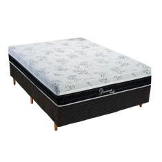 Cama Box Casal: Colchão Molas  Ensacadas Polar Diamond + Base CRC Rústico Black (138x188)