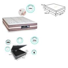 Conjunto Cama Box Baú Casal + Colchão Sankonfort Le Griff Firme (138x1