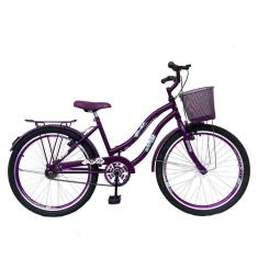 Bicicleta Infantil Aro 24 Menina Com Cestinha Freio V Brake Rodas Alumínio Aero-Feminino