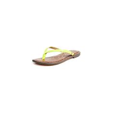 Sam Edelman Sandálias femininas Gracie Thong, Patente amarelo neon, 6.5