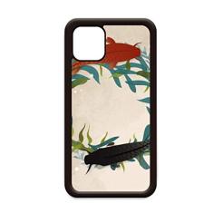 Capa para iPhone 12 Pro Max com citação de peixe, imagem de peixe e erva marinha para Apple Mini Mobile Case Shell