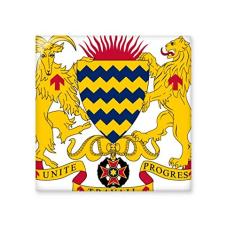 Decalque brilhante de azulejo de cerâmica com emblema do Chad National