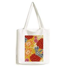 Bolsa de lona estilo chinês japonês com estampa de flores asiáticas, bolsa de compras casual