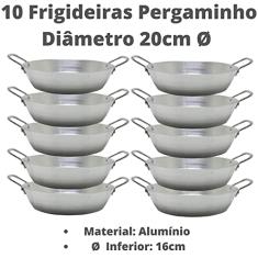 Conjunto 10 Frigideiras Pergaminho 20 Cm Com Alças Alumínio