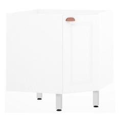 Balcão de Cozinha sem Tampo Canto Diagonal 1 Porta Cristal Luciane Móveis