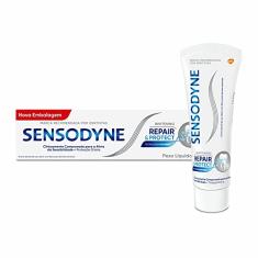 Sensodyne Creme Dental Repair e Protect Whitening, Reparação Profunda, Proteção Diária para Dentes Sensíveis, Restaura o Branco Natural dos Dentes, 100g