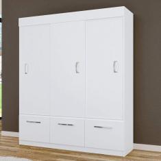 Guarda-Roupa Casal 3 Portas 1 Gaveta Natal Espresso Móveis Branco