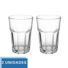 Copo de vidro 350ml Drinks Vitamina Transparentes kit 2Un
