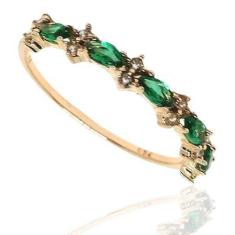 Anel de ouro 18k aparador meia aliança navete - Elegancy Joias, 23