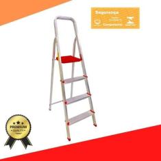 Escada Doméstica De Alumínio 4 Degraus Btf - Botafogo