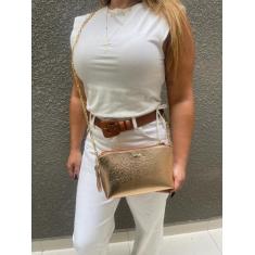 Bolsas Femininas Festa Metalizada com Alça Transversal Corrente Latera