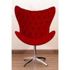 Poltrona Decorativa Egg Pé Giratório de Alumínio Capitonê - Squadra De