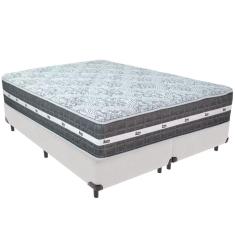 Cama Box Branco E Colchão Black Graphite Molas Ensacadas Queen 158x198x32 Anjos
