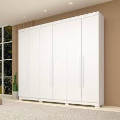 Guarda Roupa Casal Itália 6 Portas Linhamobília Branco