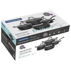 Jogo De Panelas Preto 4 Peças Mônaco Induction Tramontina