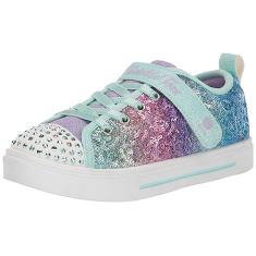 Skechers Tênis infantil unissex Twinkle Sparks-Sequin Flash, Azul claro/multi, 15
