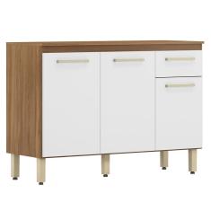 Balcão De Cozinha 3 Portas 120cmDama Amêndola Branco 93101