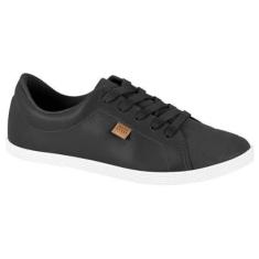 Tênis Feminino Casual Napa Sardenha Preto Branco Beira Rio 4205.123-Feminino