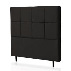 Cabeceira Casal Poliana 140 cm Suede Preto - D A Decor