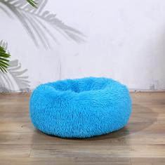 Cama calmante para cães e gatos, cama anti-ansiedade donut aquecimento aconchegante macio para cães e gatos cama redonda, cama macia fofa de pelúcia sintética para cães e gatos grandes, pequenos e médios diâmetro 39 cm