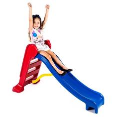 Escorregador Médio Divertido - Escada Vermelha e Rampa Azul