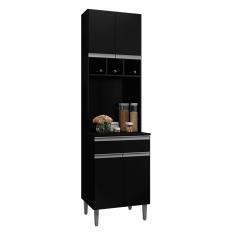 Paneleiro 4 Portas para Cozinha Madrid Preto - Montanaris Decor