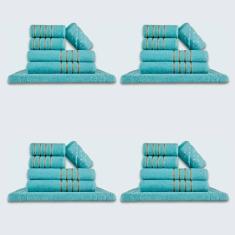 Jogo De Toalhas 24 Pçs Coleção Dubai 100% Algodão Verde