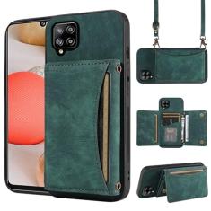 Capa de telefone para Samsung Galaxy A42 5G capa carteira com alça de ombro transversal e porta-cartão de crédito de couro bolso fino suporte acessórios celular flip A 42 G5 42A S42 4G 2021 mulheres