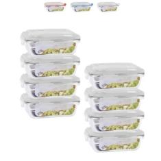 Conjunto 8 Potes 370ml Hermético Vidro Mantimentos Marmita - Casa Lind