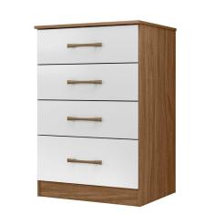 Cômoda Ms913 4 Gavetas Naturale Branco Moval