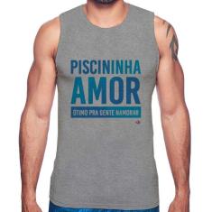 Regata Piscininha amor, ótimo pra gente namorar - Foca na Moda, Cinza,