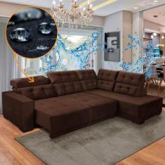 Sofá Impermeável Canto Chaise D 285x205 cm Retrátil Reclinável São Pau
