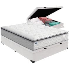 Cama Box Baú Branco E Colchão Amsterdã Molas Ensacadas Casal Probel