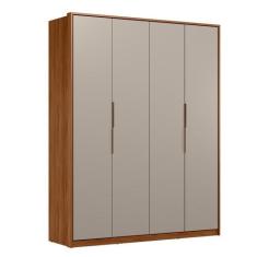 Guarda Roupa Casal Attore 4 Portas - Demartêz, Nogueira/Nude Prime TX