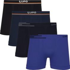 Kit Com 4 Cuecas Boxer Lupo Microfribra Sem Costura Adulto Box Masculina 436
