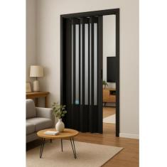 Porta Sanfonada De Pvc 210x72cm Translúcida Preta - BCF