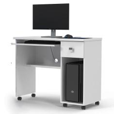 Escrivaninha Office Vicenza Branco Brilhante - Lukaliam Móveis