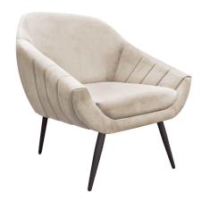 Poltrona Giovana Suede Pés Palito Ferro Drossi Bege