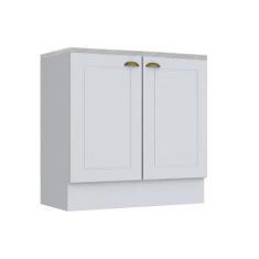 Balcão de Cozinha Americana 2 Portas c/Tampo p/ Cooktop Branco - Henn
