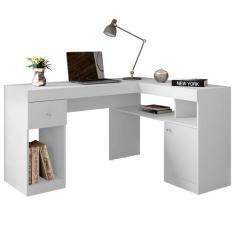Mesa Para Computador Escrivaninha Nilo Branco Fosco - Caemmun