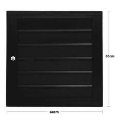 Porta Alçapão Alumínio Preto Venezianas Ventiladas Linha