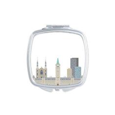 Espelho portátil compacto de bolso para maquiagem dupla face do Canadá Landmark and City Church